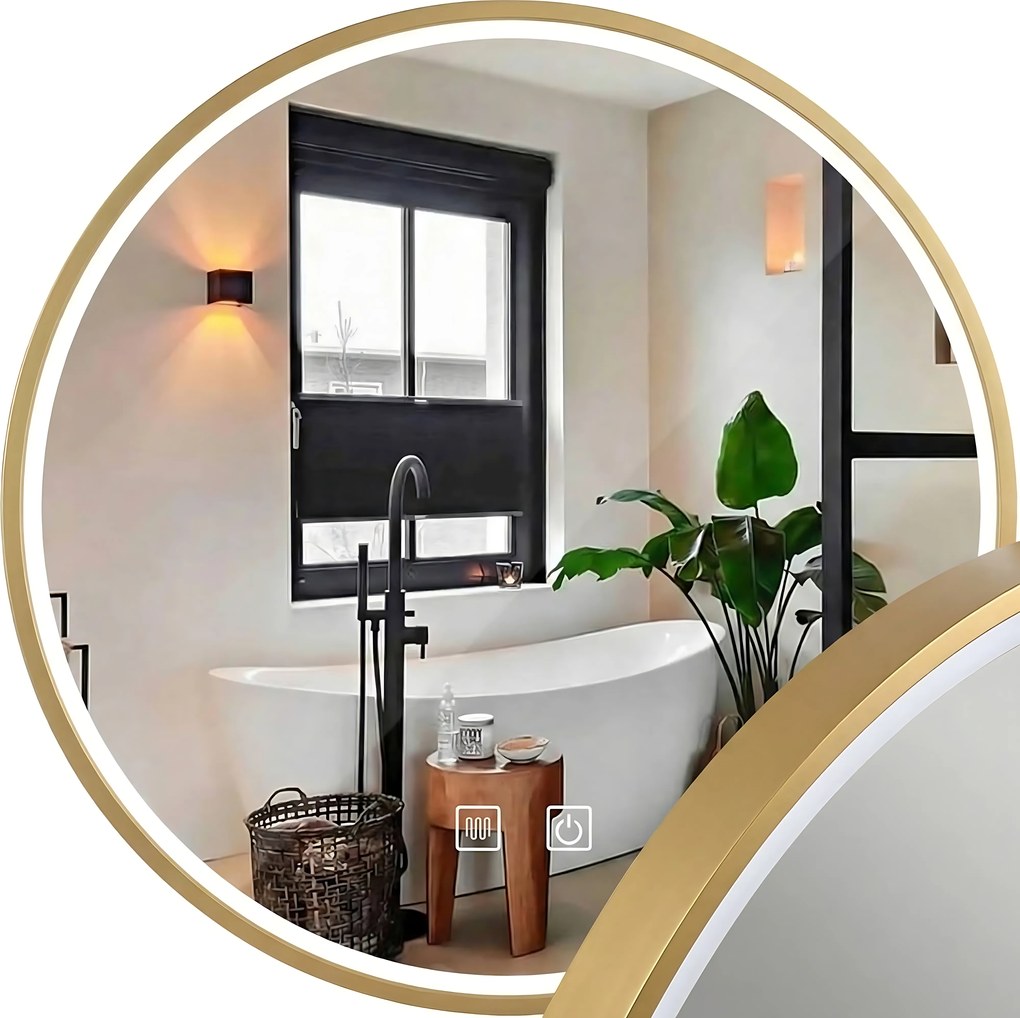 Specchio LED 70cm MMJ BRUSH GOLD