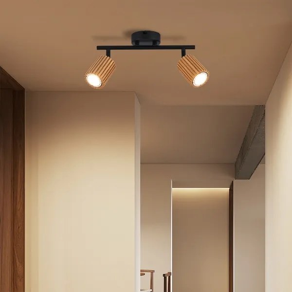 Brilagi - Faretto MODERN WOOD 2xGU10/8W/230V legno/nero