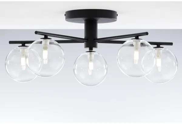 Jupiter 2046 - Lampadario a plafone PRATO 5xG9/10W/230V nero/limpido