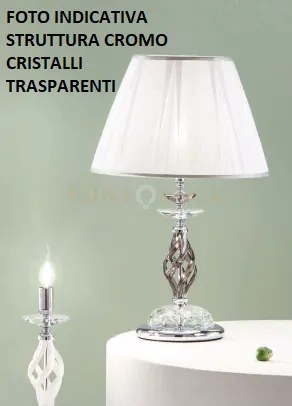 Lume grande 1306 1 luce trasparente e cromo attacco e27 h.39+26cm