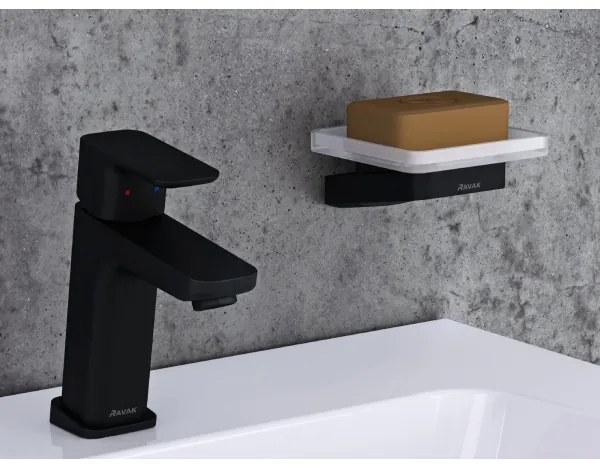 Ravak X070150 - Miscelatore monocomando per lavabo FREE 17,2 cm nero