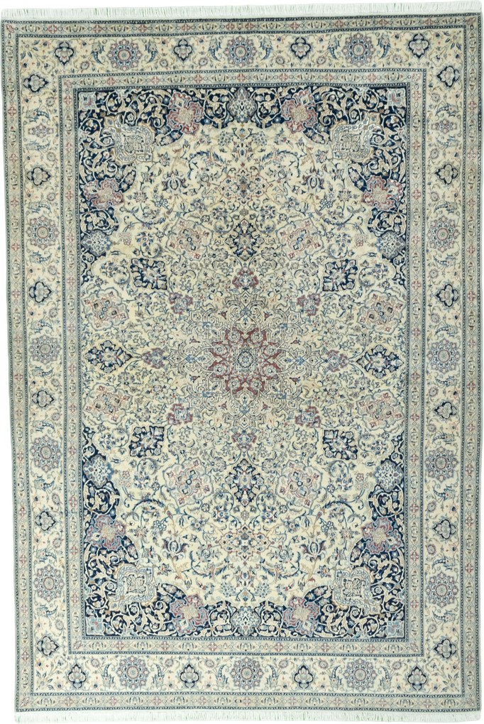 Nain Tappeto 310x210 Beige (Iran) Annodato A Mano