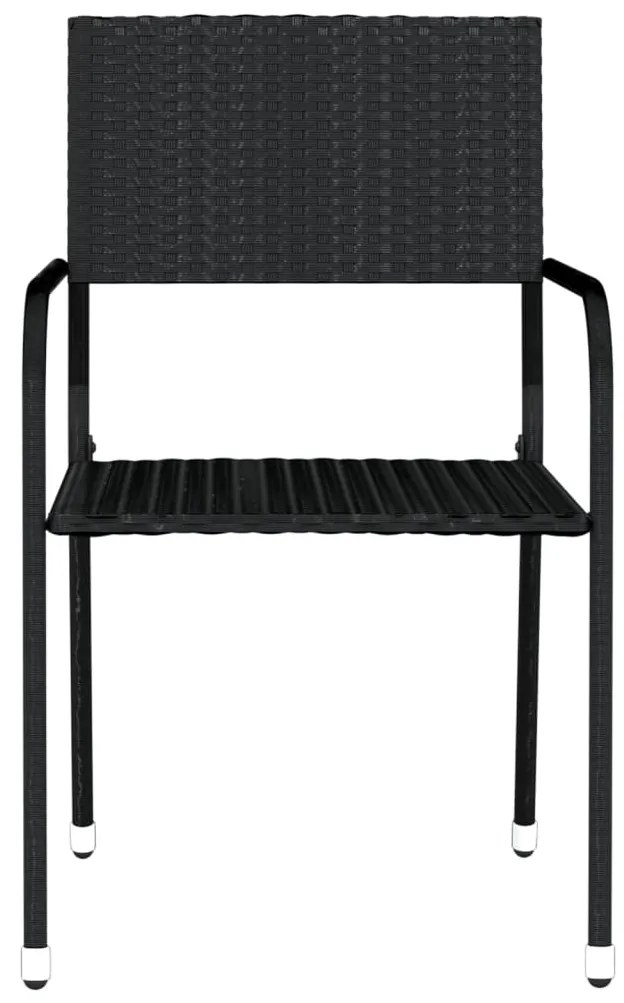 Set mobili da pranzo da giardino 5 pz nero