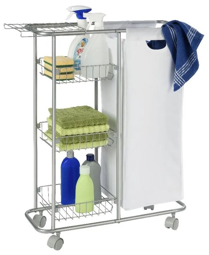 Scaffale mobile universale con cestino , 28 l Slim - Wenko