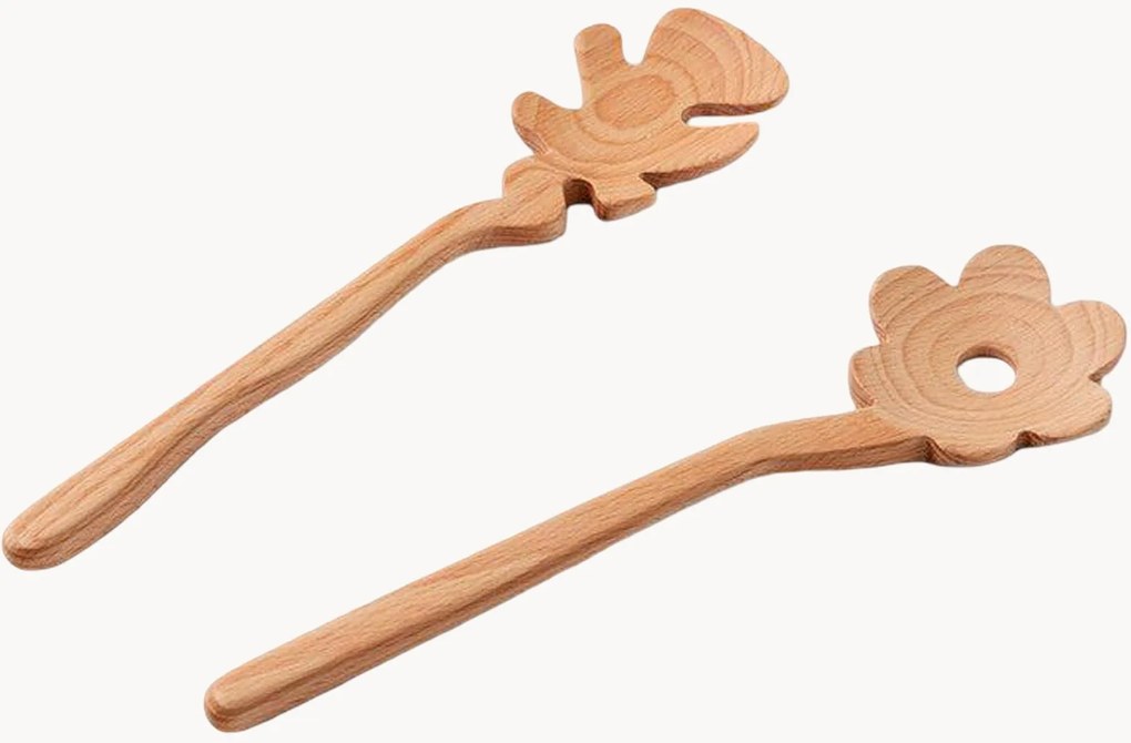 Set di 2 utensili da portata in legno di faggio Serving Friends