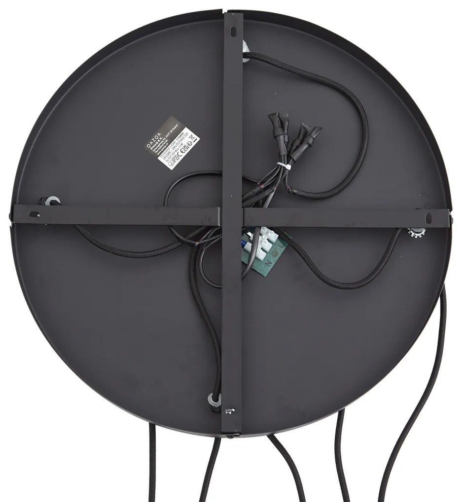 Lampada a sospensione di design nera con vetro fumé 5 luci - Ana