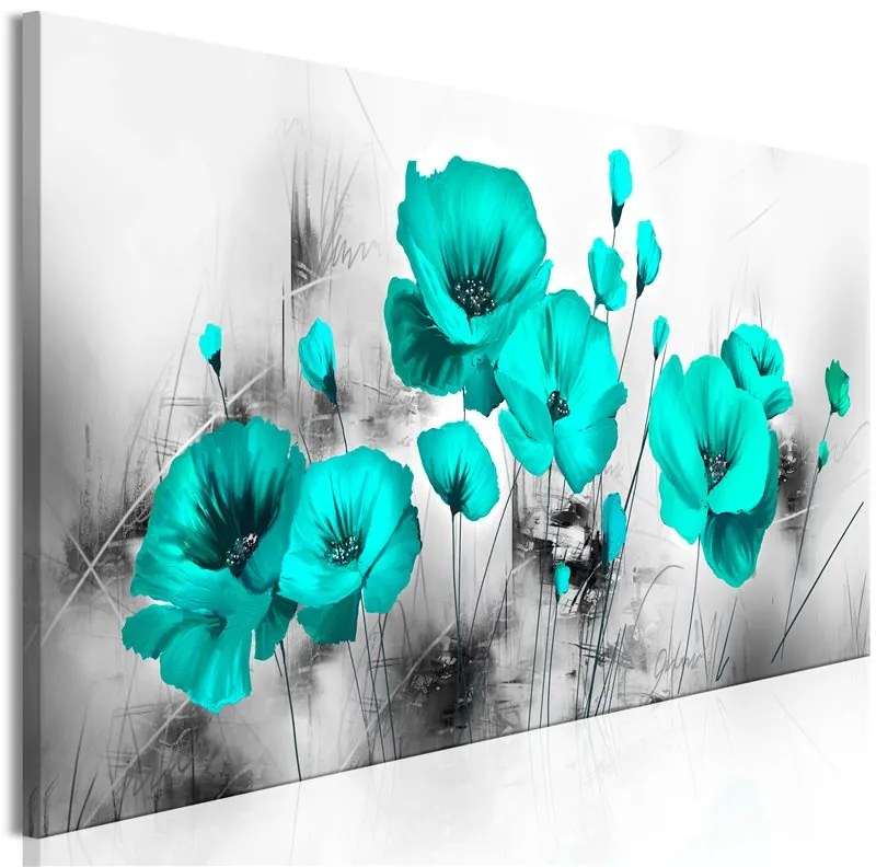 Quadro Turquoise Meadow (1 Part) Narrow  Colore Turchese, Dimensioni e Misure 135x45