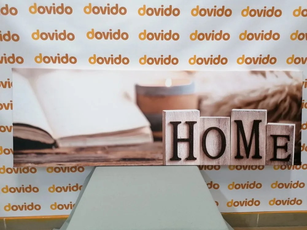 Stampa su tela – Lettere di legno con scritta Home