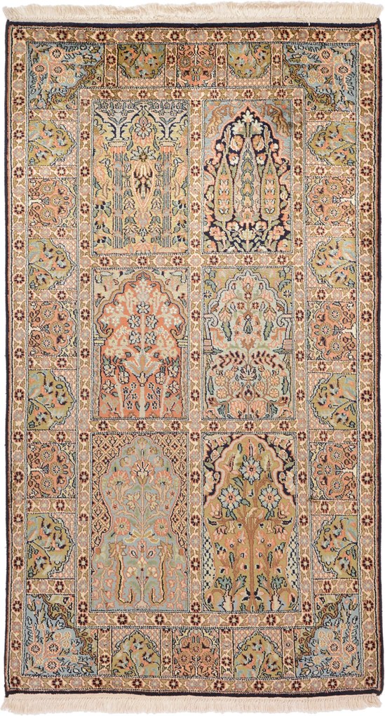 Cashmere Silk Tappeto 80 x 140 (Indian) Annodato A Mano