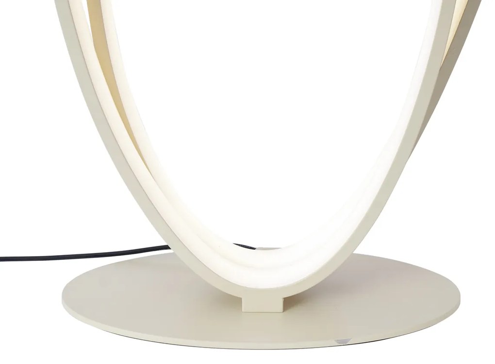 Lampada da terra di design beige con LED integrato dimmerabile a 3 livelli - Boomerang