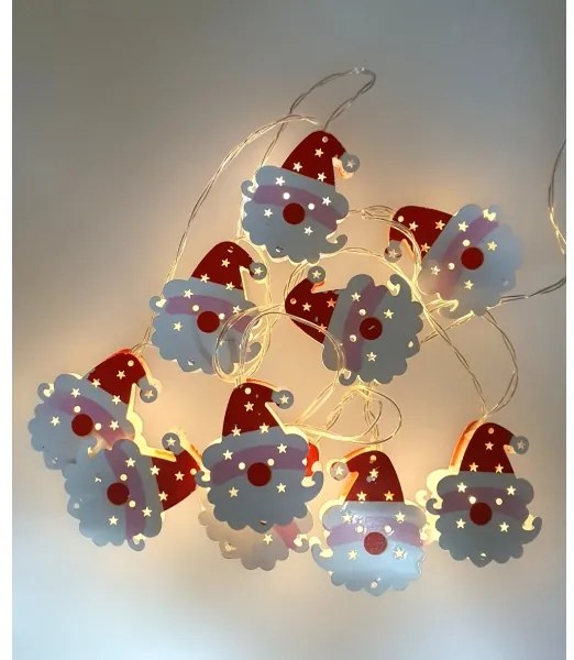 Catena luminosa LED da esterno 10xLED / 2xAA, 1,65 m, IP44, bianco caldo, modello Santa