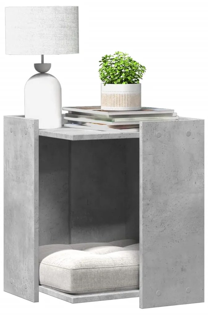 Recinto Lettiera Gatti Grigio Cemento 60x40x40 Cm İn Truciolato /