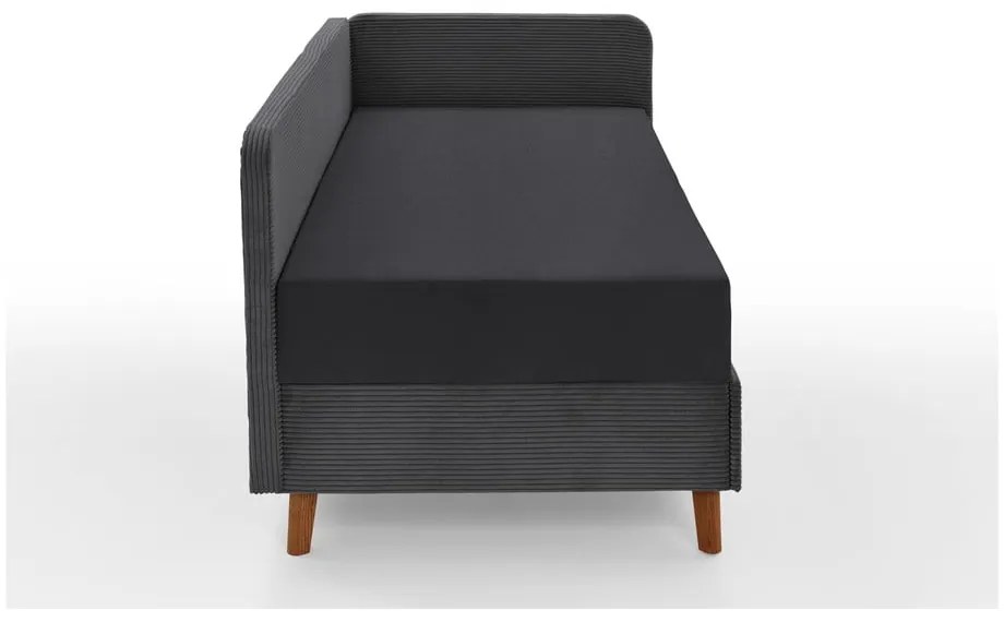 Letto singolo imbottito grigio scuro con contenitore con materasso incluso 90x200 cm Cabana – Meise Möbel