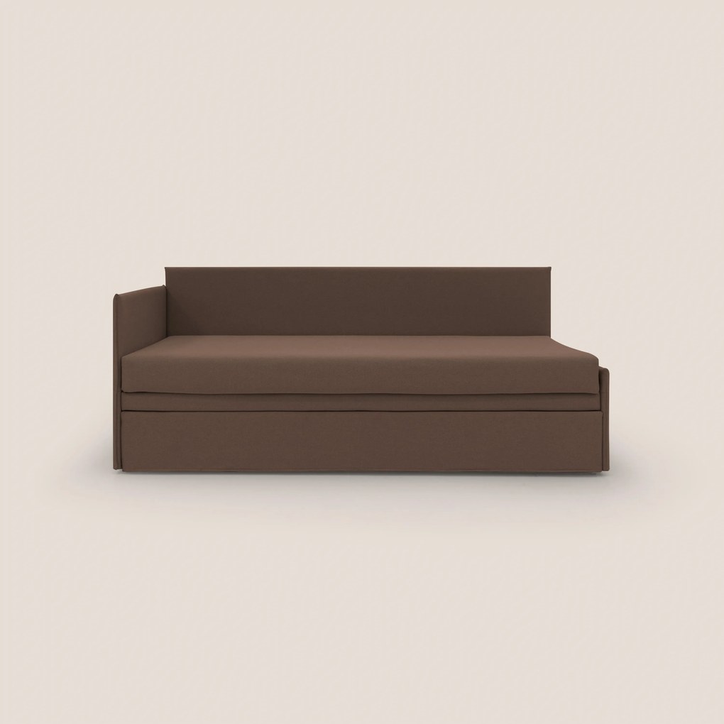 Durini Divano duplex con doppio letto in tessuto simil cotone impermeabile T13 marrone