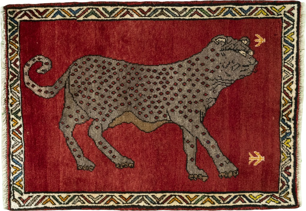 Gabbeh Tappeto 100x70 Rosso (Iran) Annodato A Mano