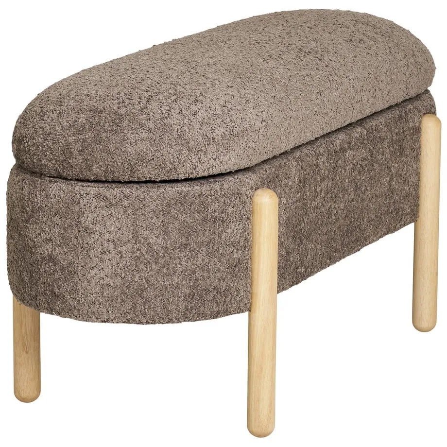 Panchina marrone con rivestimento in bouclé Branca – House Nordic