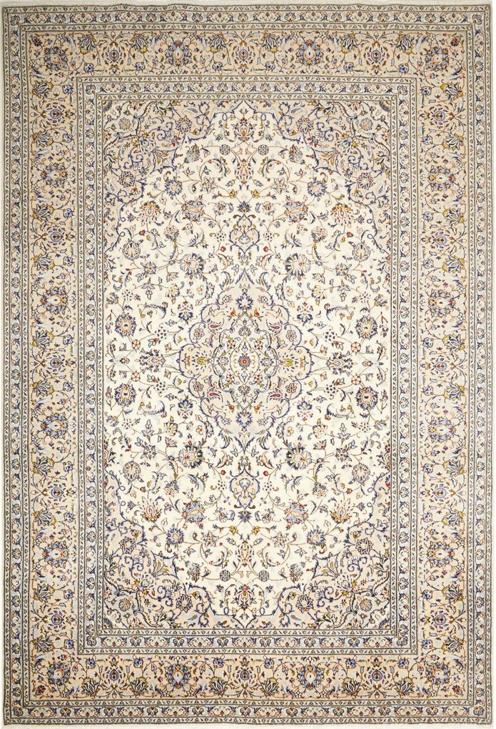 Kashan Tappeto 240 x 350 Beige (Iran) Annodato A Mano