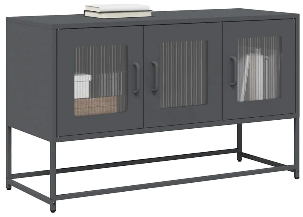 Mobile Tv Antracite 100,5x39x60,5 Cm Acciaio Laminato A Freddo /