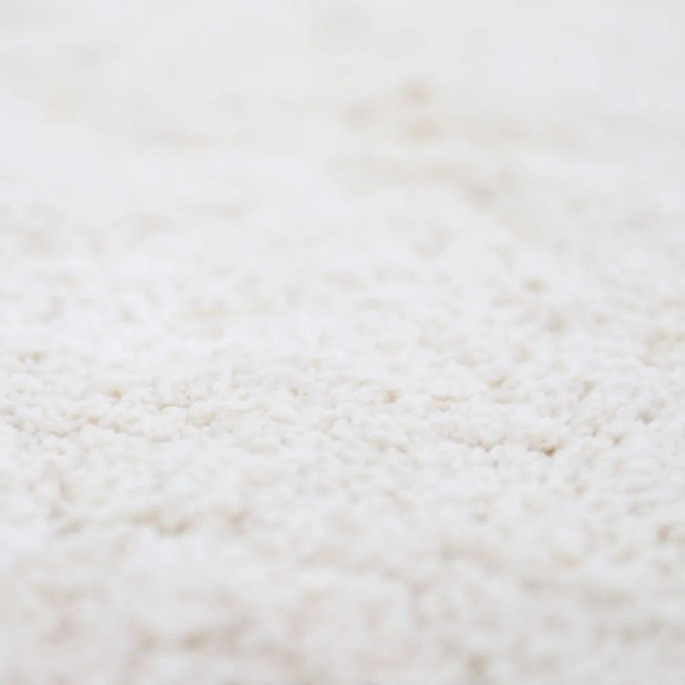 Tappeto in cotone bianco panna fatto a mano, ø 110 cm Perla - Nattiot