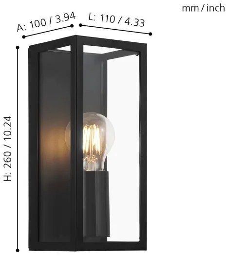 Eglo 99123 - Applique bagno AMEZOLA 1xE27/60W/230V IP44
