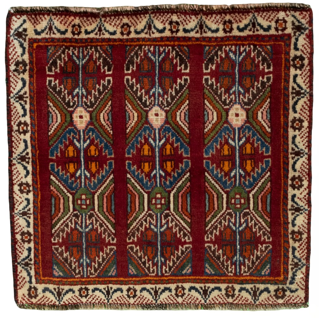 Shiraz Tappeto persiano 60x60 Rosso (Iran) Annodato A Mano
