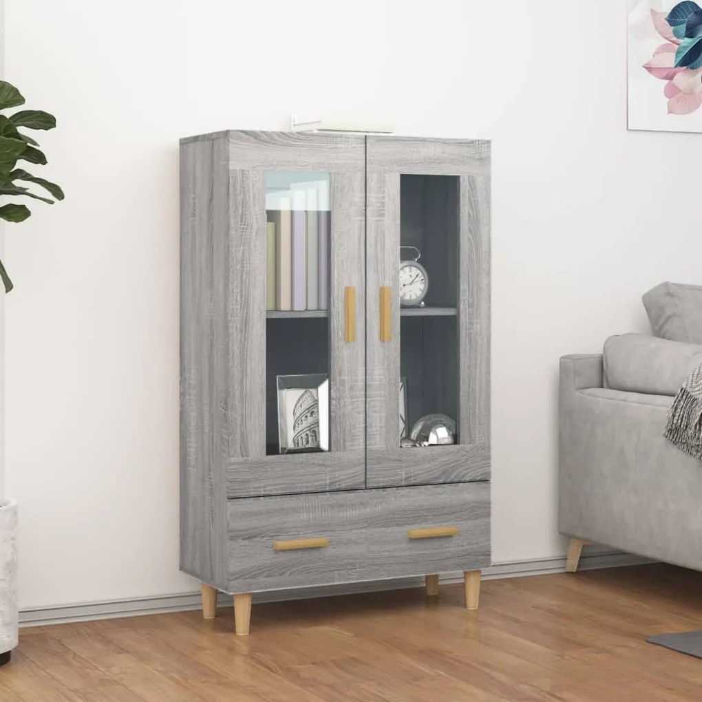 Credenza Grigio Sonoma 70x31x115 Cm İn Legno Multistrato /