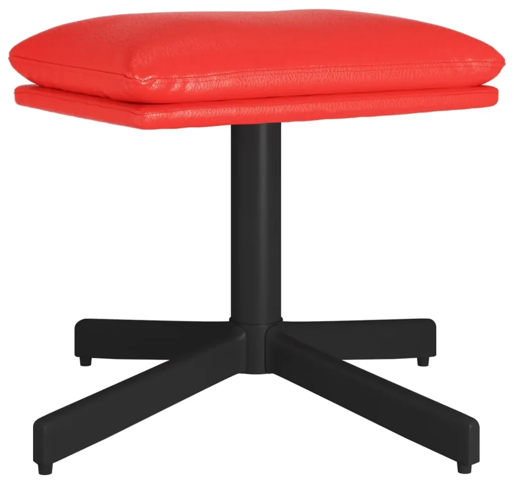 Poggiapiedi rosso 60x60x36 cm in similpelle