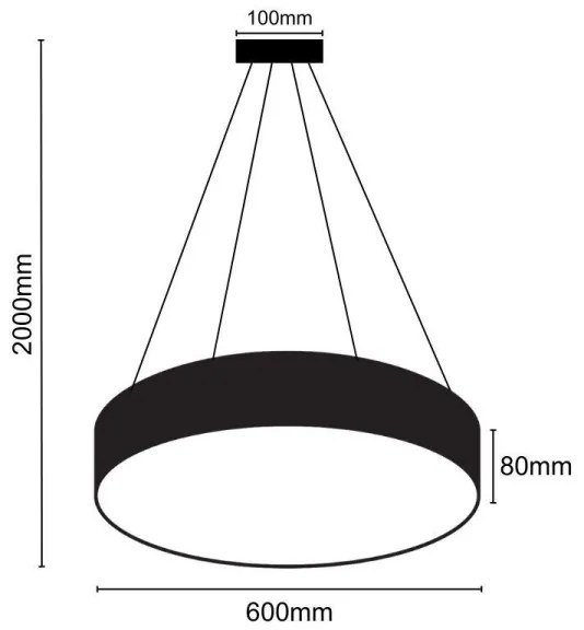 Lampadario LED a sospensione con filo LED/35W/230V 4000K diametro 60 cm