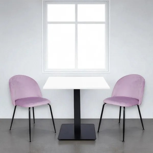 Tavolo da bar ristorante quadrato 80x80 cm con piano laminato Bianco frassino H 75