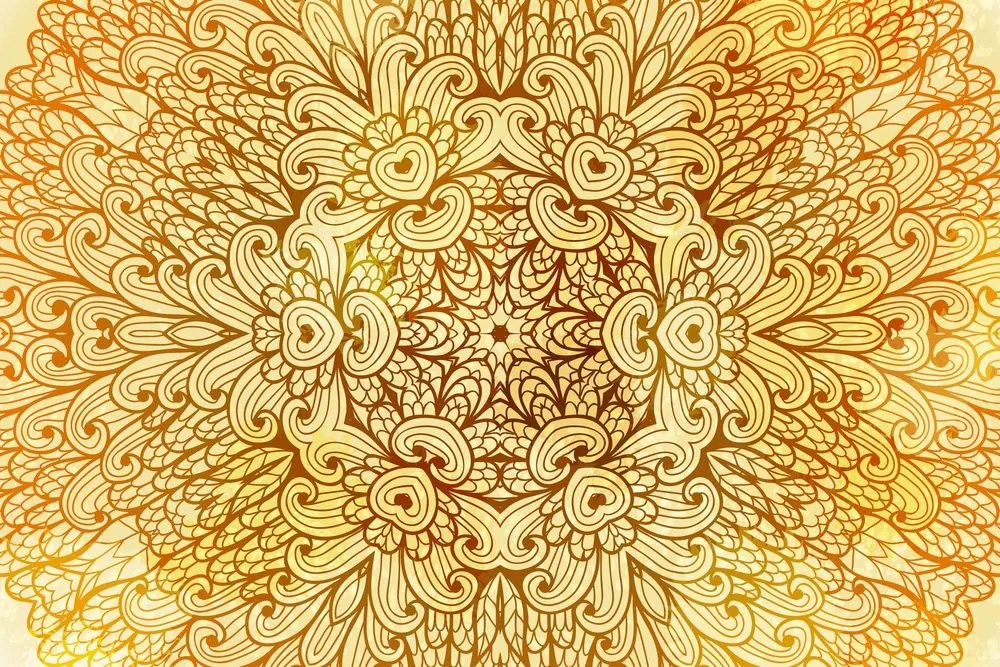 Quadro su tela – Mandala etnica dorata