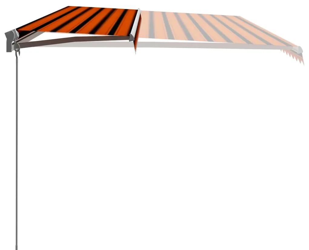 Tenda da Sole Retrattile Manuale 600x300 cm Arancione e Marrone