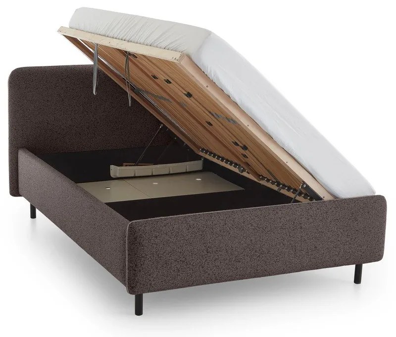 Letto matrimoniale imbottito color antracite con contenitore con rete inclusa 140x200 cm Primo – Meise Möbel