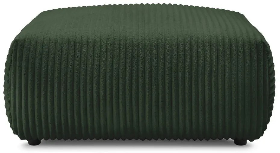 Poggiapiedi in verde scuro con rivestimento in velluto a coste Lucien – Bobochic Paris