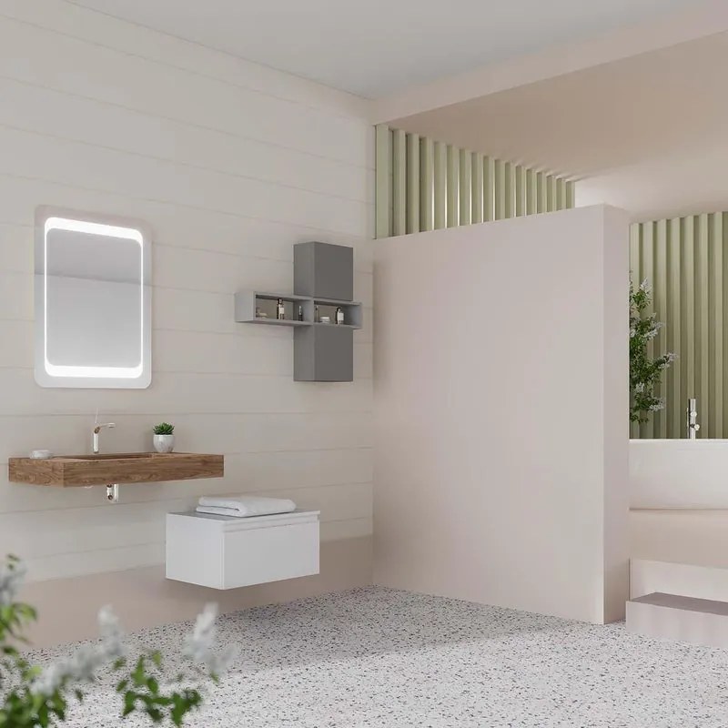 Cassetti per mobile bagno (componibili) L 60 x L 46 cm in truciolare bianco opaco Ofset