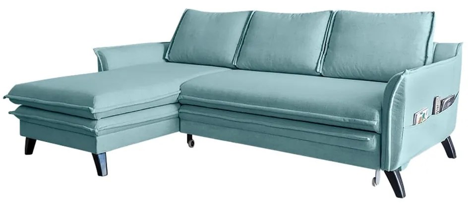 Angolo del divano letto azzurro, angolo sinistro Charming Charlie - Miuform