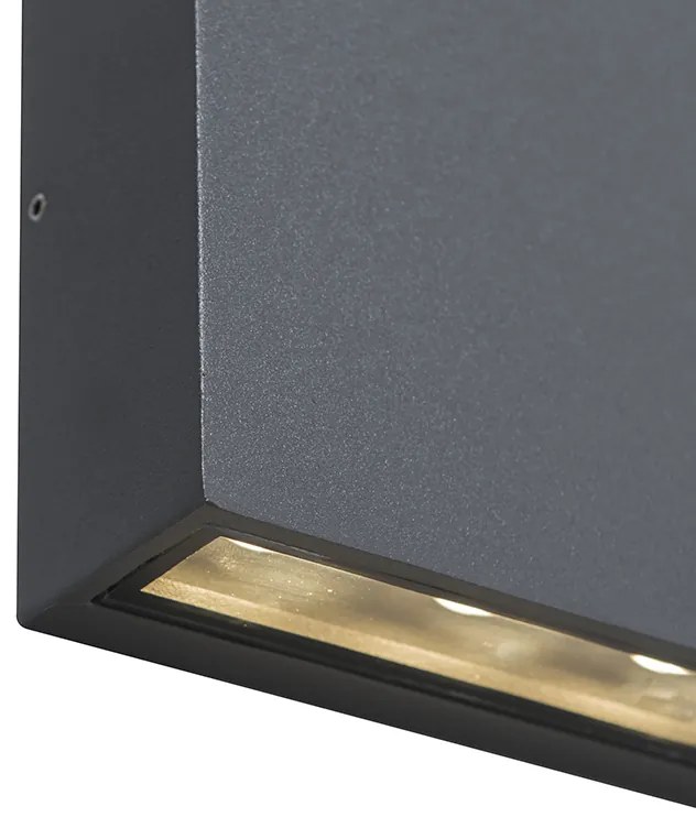 Lampada da parete per esterni Grigio scuro IP54 con LED 2 luci - Otan