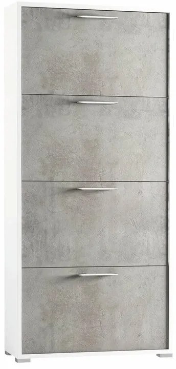 Scarpiera Puzzle 4 ante doppia profondità L 67 x H 147 x P 28 cm 24 paia, grigio