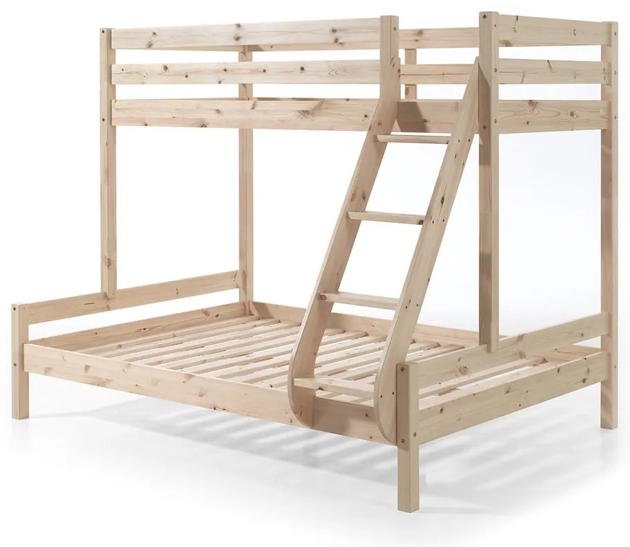 Letto a castello in legno di pino 140x200/90x200 cm in colore naturale Pino - Vipack