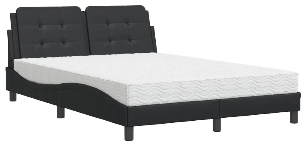 Letto con materasso nero 120x200 cm in similpelle