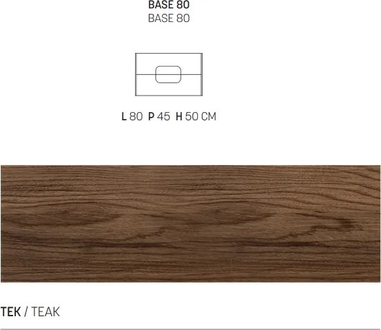 Mobile bagno sospeso 80 cm ARCO con due cassetti Tek