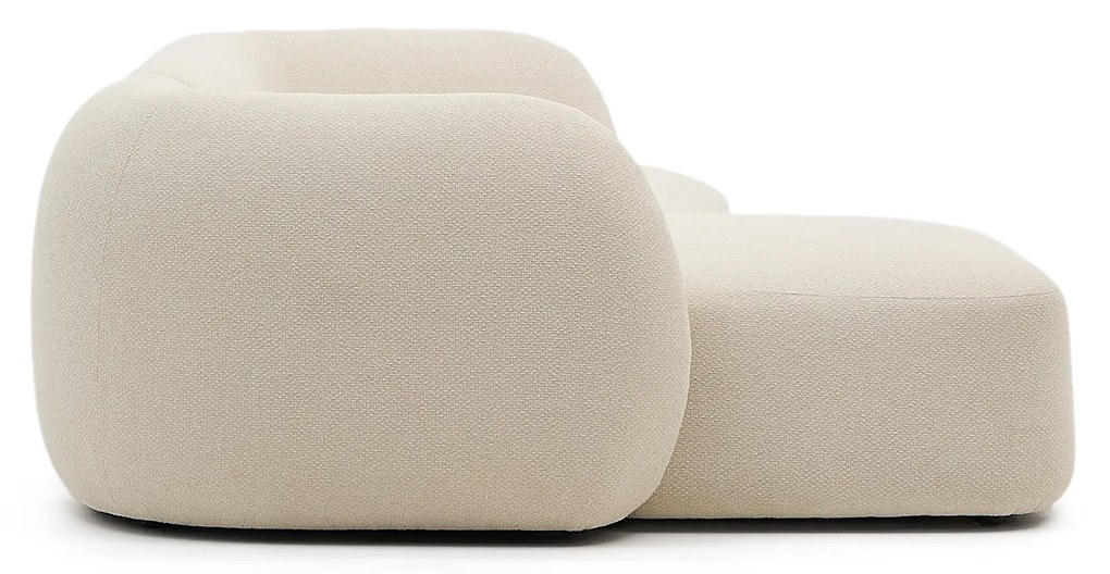 Kave Home - Divano modulare Martina 3 posti con chaise longue sinistra écru 287 cm