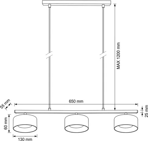 Brilagi - LED Lampadario a sospensione su cavo AURA LUX 3xGX53/30W/230V nero/fumé
