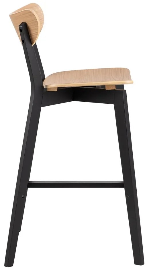 Sgabelli da bar in legno di gomma nero-naturale in set di 2 105 cm Roxby - Actona