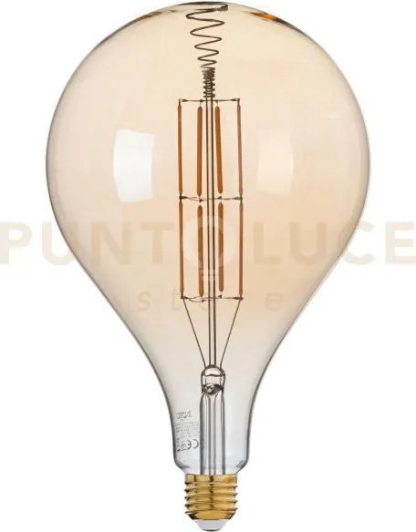 Lampadina led filamento ambra gls160 attacco e27 8w 730lm 2500k 300...