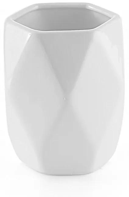 Portaspazzolini bagno da appoggio bianco Gedy serie Dalia in ceramica