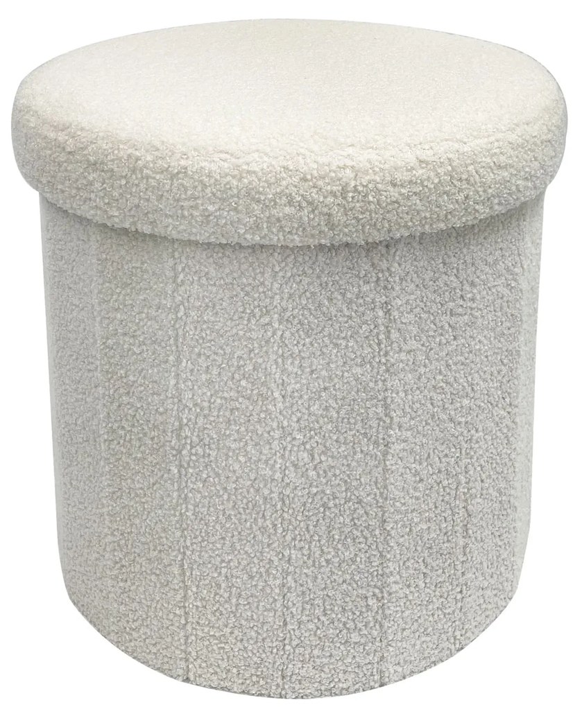 Pouf contenitore tondo 39x39 cm bianco