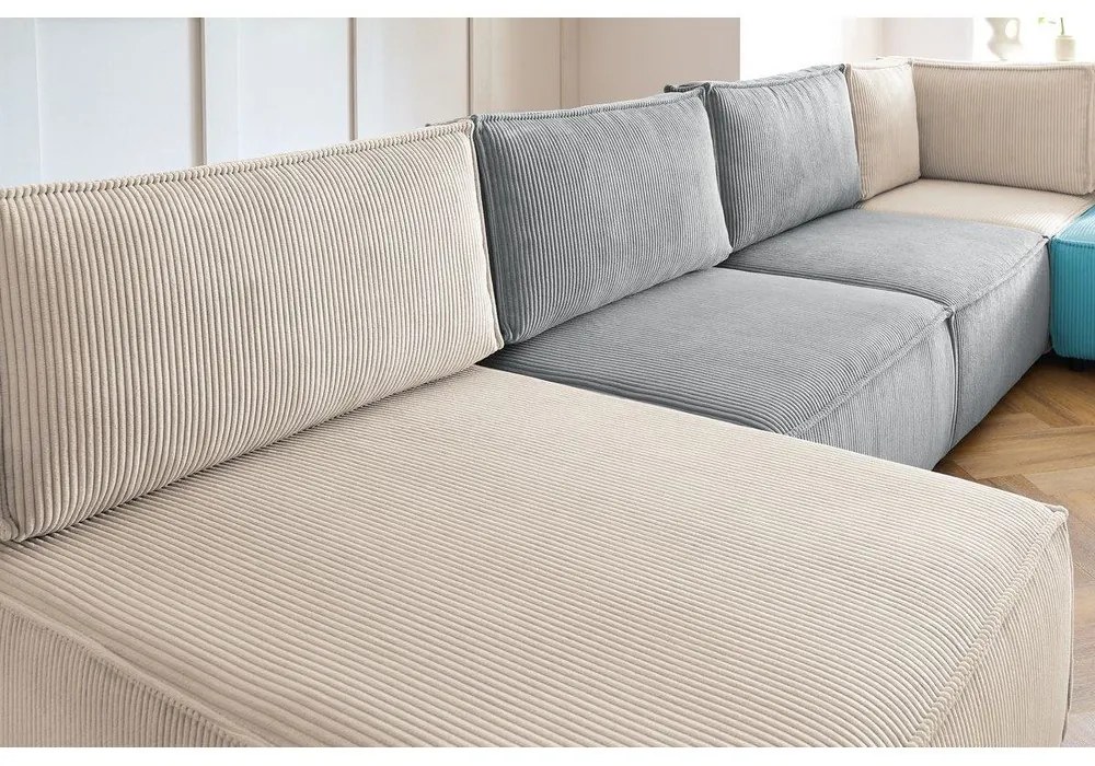 Divano angolare a U in velluto a coste variabile Nihad modular - Bobochic Paris