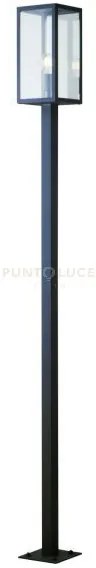 Palo mirage antracite 1 luce attacco e27 ip44 x17x17x199,5cm in met...