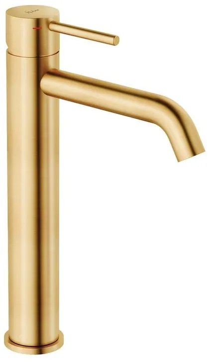 Rubinetto per lavabo TAYRONA oro spazzolato satinato HUBER H 28.7 cm