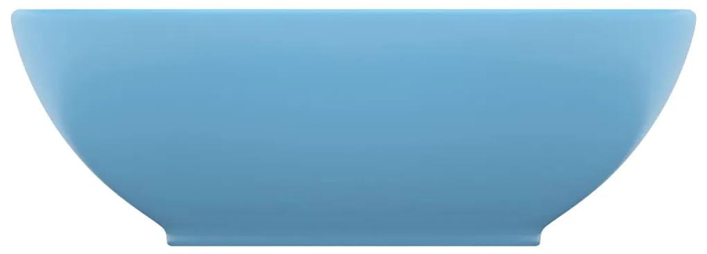 Lavandino Lusso Ovale Azzurro Opaco 40x33 cm in Ceramica